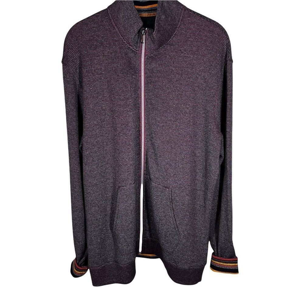 ROBERT Graham Mens Sz M Full ZIP Classic Fit Sweater Jacket